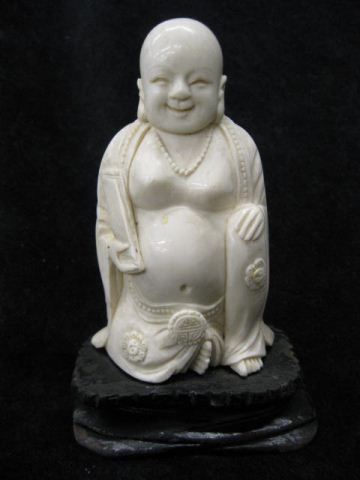 Carved Ivory Figurine of a Seated Buddha