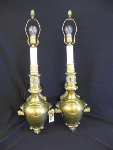 Pair of Early Brass Wall Sconces 14e740
