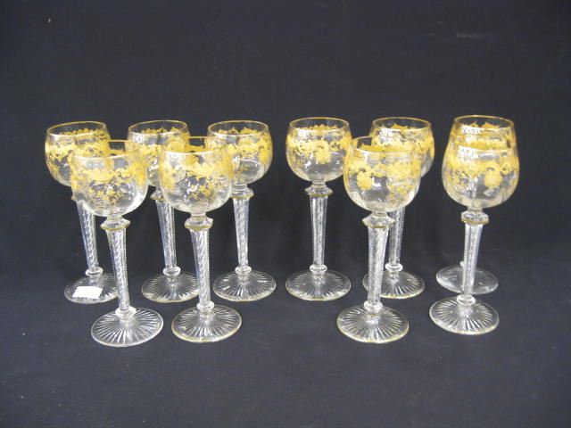 Set Cut Etched Glass Wines hollow 14e74f