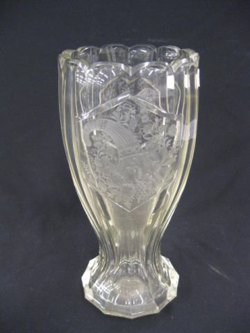 Cut Etched Crystal Vase elaborate 14e752