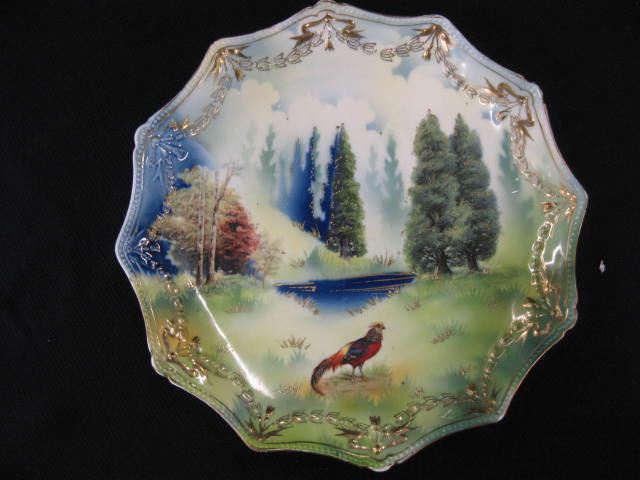 R.S. Prussia Porcelain Plate with Pheasantby