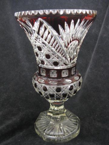 Ruby Cut-to-Clear Crystal Vase classical