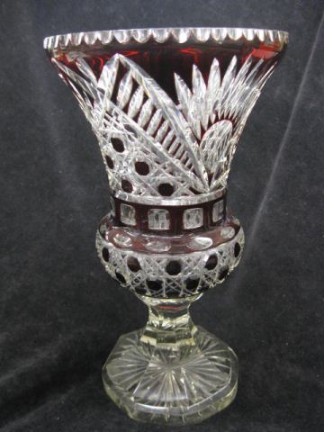 Ruby Cut to Clear Crystal Vase 14e78b