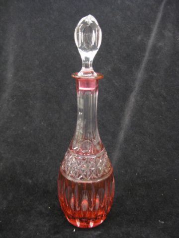 Cranberry Cut-to-Clear Decanter rich