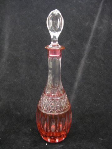 Cranberry Cut-to-Clear Decanter