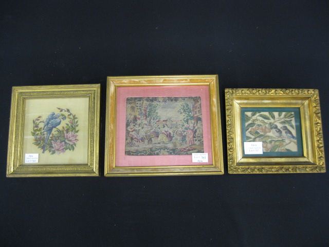 3 Fine Pettipoint Pictures French 14c081