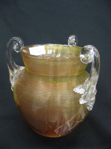 Victorian Art Glass Vase threaded 14c08d