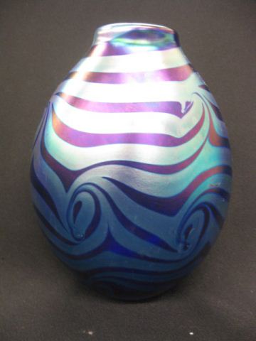 Eickholt Art Glass Vase wavy iridescent