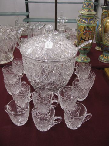 Cut Crystal Punch Set with ladle and