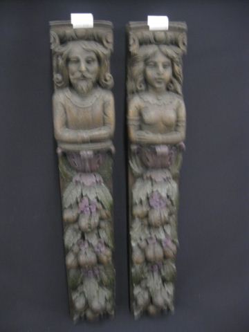 Pair of Carved Wooden Archetuctual 14c0e2