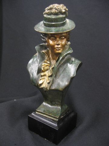 Bronze Bust of a Lady signed black 14c0e4