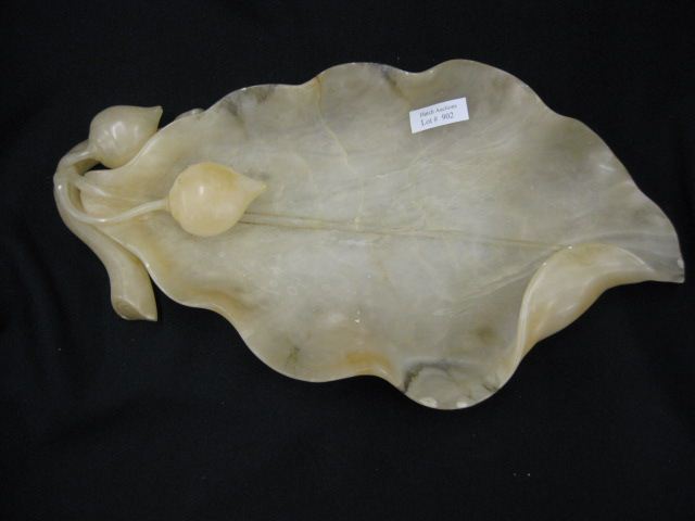 Carved Alabaster Figural Dish leaf 14c0f5