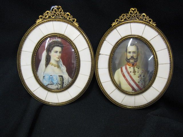 Pair of Miniature Paintings on Ivoryof