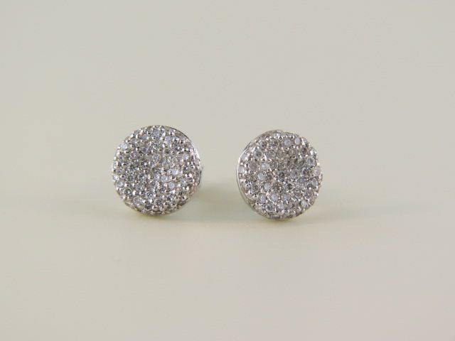 Diamond Earrings pave set button