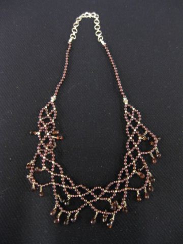 Garnet Necklace fancy bead briolette 14c13d