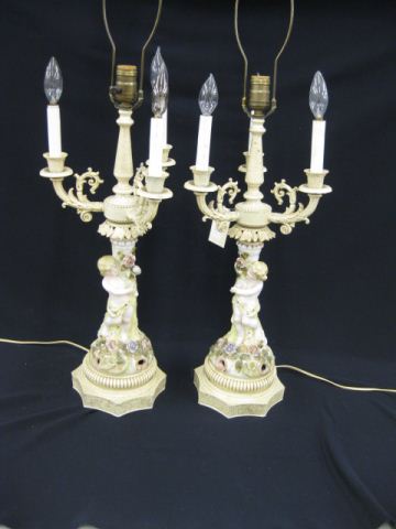 Pair of Figural Porcelain Table