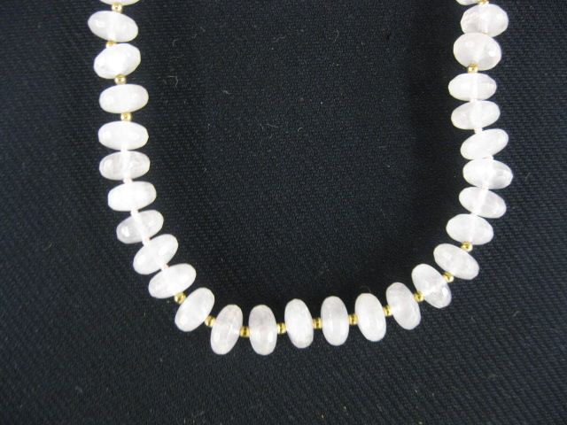 Rose Quartz Necklace 89 faceted gems