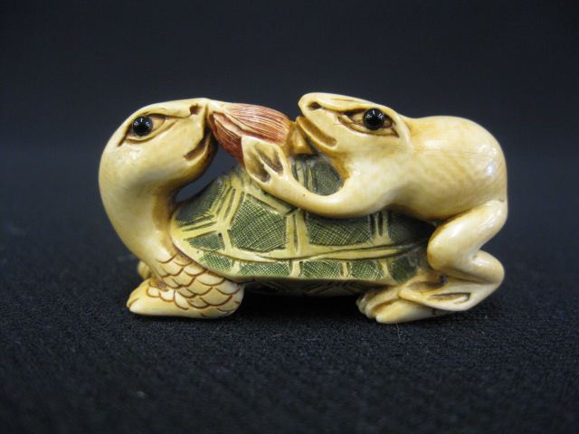 Carved Ivory Netsuke of a Turtle and