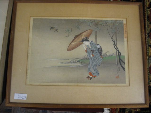Japanese Woodblock Print lady with 14c1d2