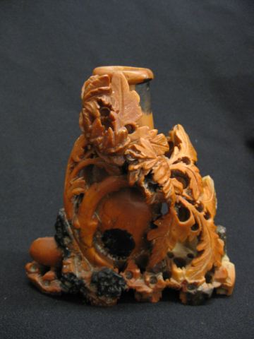 Chinese Carved Soapstone Vase elaborate 14c1e3