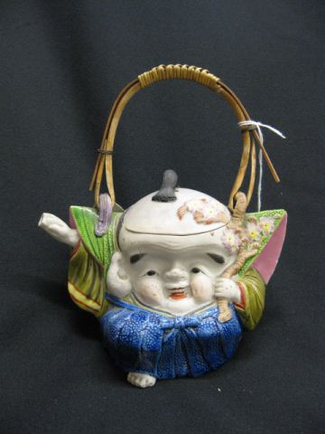 Oriental Figural Pottery Teapot