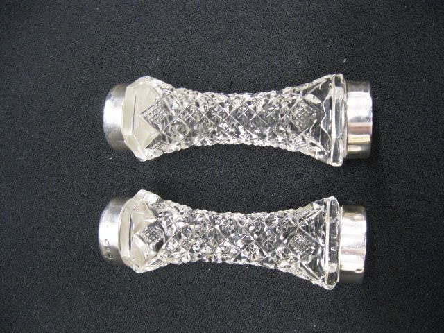 Pair of Sterling Silver Cut Glass 14c1f8