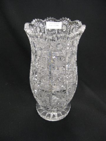 Cut Crystal Vase star hobstar 14c204