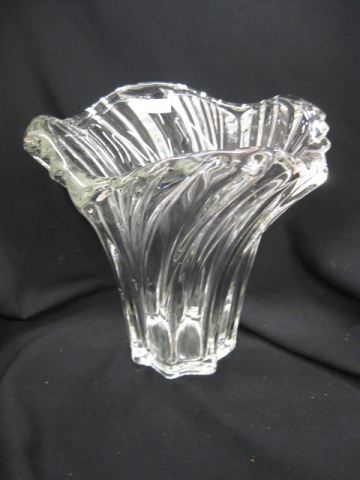 Crystal Vase swirl decor 10'' excellent.