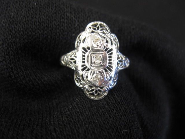 Diamond Filigree Ring trio of small 14c221