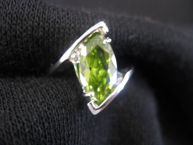 Peridot Ring vivid 5 carat marquise