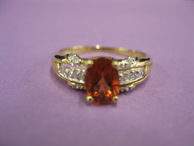 Tourmaline Diamond Ring fiery 14c23e