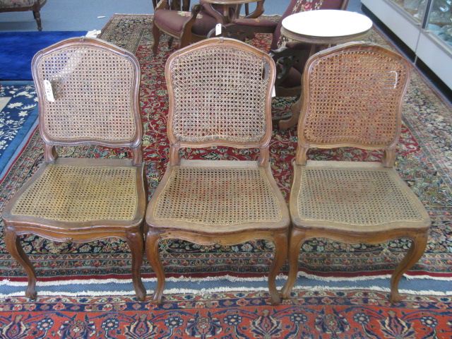 3 French Victorian Chairs cane 14c246