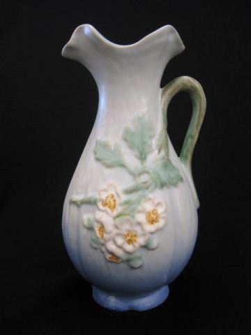 Weller Art Pottery Ewer White Rose