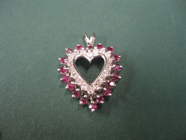 Ruby Diamond Heart Pendant 18 14c26f