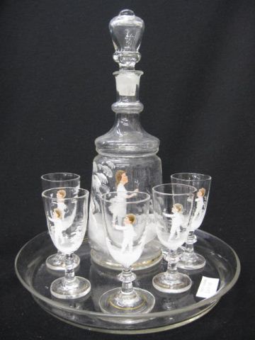 Mary Gregory Art Glass Decanter