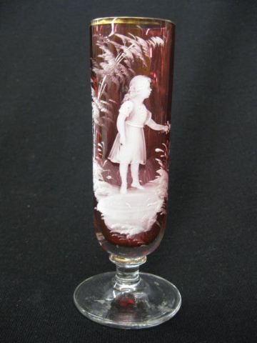 Mary Gregory Art Glass Bud Vase