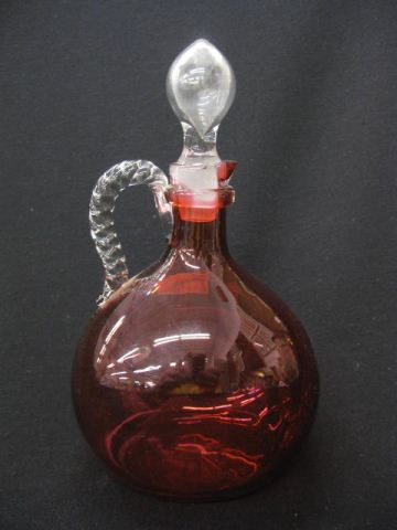Cranberry Art Glass Sherry Decanter