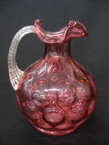 Cranberry Art Glass Pitcher coin 14c2a6