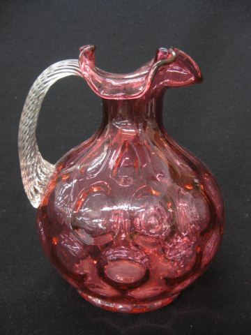 Cranberry Art Glass Pitcher coin spot