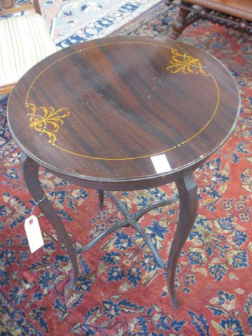 Inlaid Mahogany Side Table round