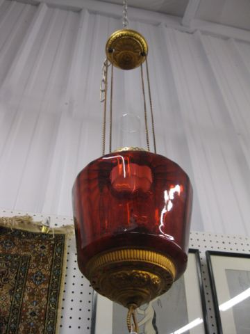 Victorian Cranberry Hanging Oil 14c2c5