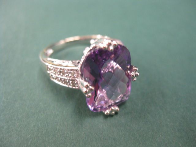 Amethyst Diamond Ring gorgeous 14c2cf