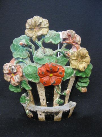 Basket of Flowers Cast Iron Doorstop 14c2e1