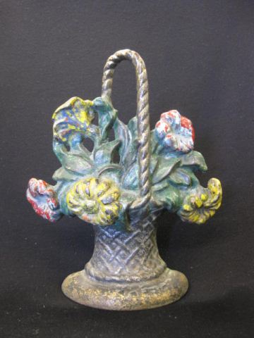 Basket of Flowers Cast Iron Figural 14c2e8