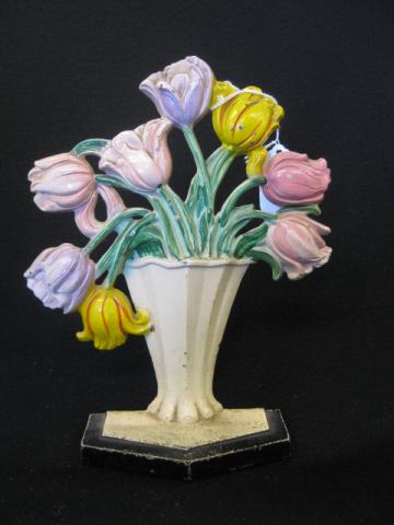 Tulips Cast Iron Figural Doorstop 14c2e3