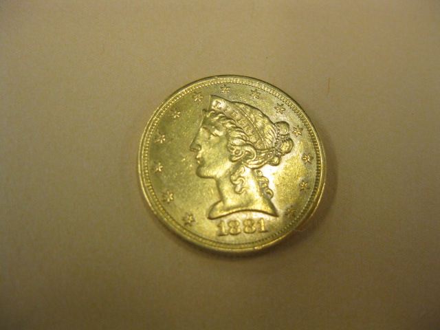1881 U.S. $5.00 Liberty Head Gold