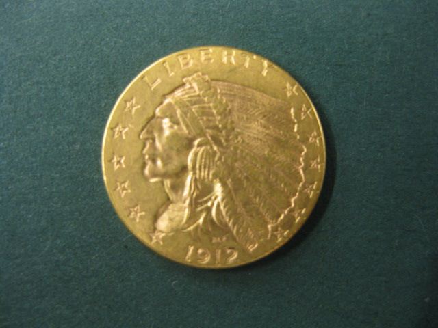 1912 U.S. $2.50 Indian Head Gold Coin