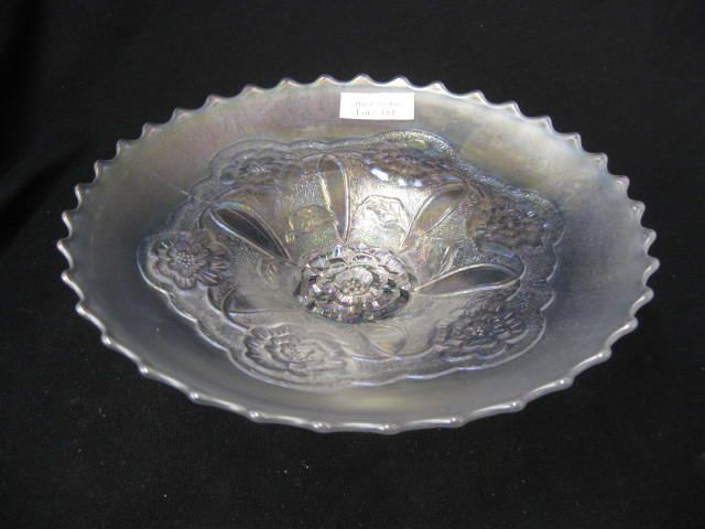 White Carnival Glass Bowl pedestal