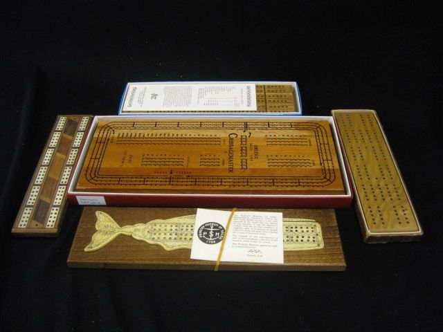 Collection of 5 Cribbage Boards