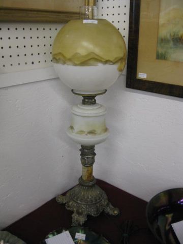 Victorian Parlor Lamp handpainted 14c31d